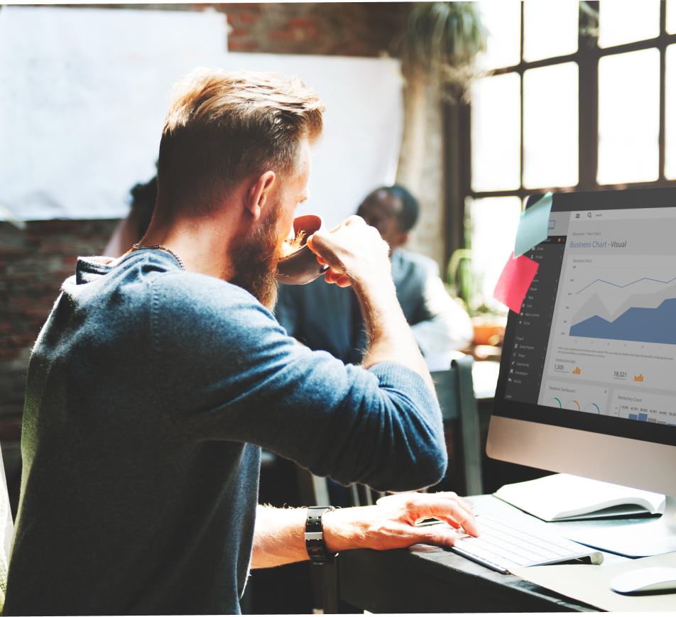man working at a computer
